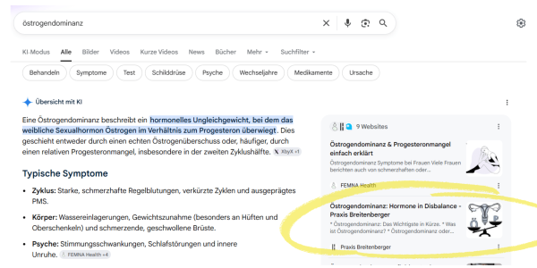 Östrogendominanz AI Overview