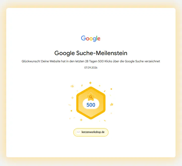 Meilenstein 500 Klicks